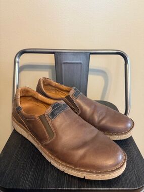 Josef Seibel Brown Leather Slip On Comfort Shoes Men’s 10